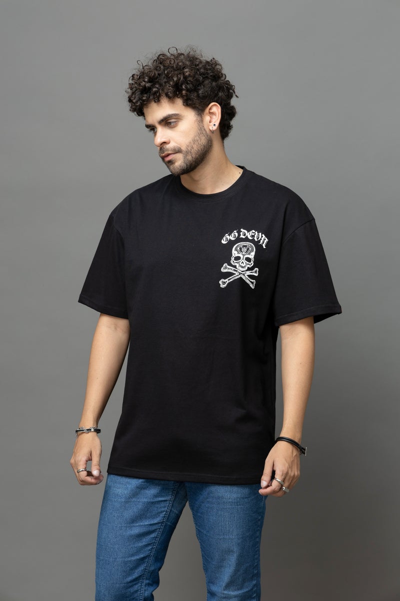 Go Devil Black Oversized T-Shirt for Men - Image 1